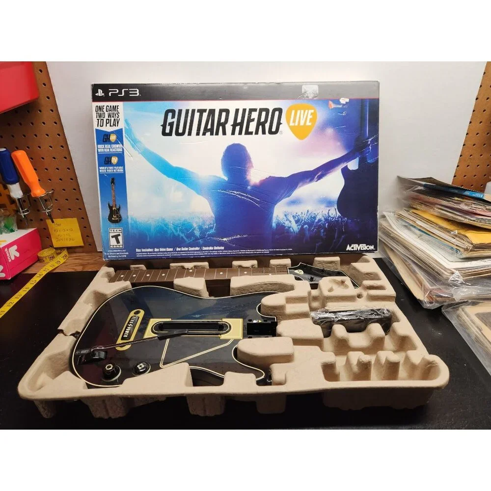 Guitar Hero Live PS3‎ Guitar Controller & Strap By Activision NO GAME or DONGLE